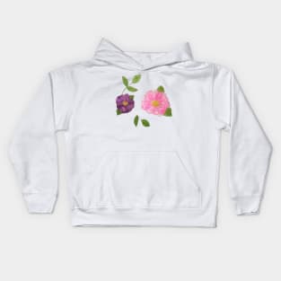 watercolour pink flowers watercolur pink flowers Kids Hoodie